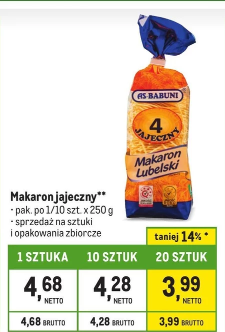 As-Babuni Makaron Lubelski 4 jajeczny 250 g