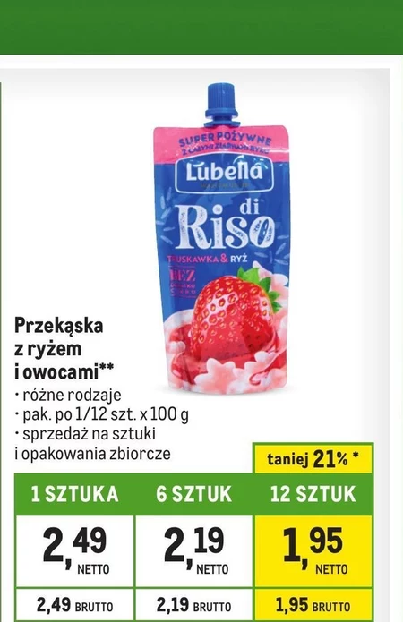 Lubella Di Riso Przekąska wiśnia & ryż 100 g