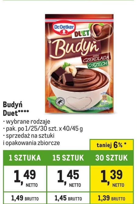 Dr. Oetker Duet Budyń smak czekolada orzech 45 g
