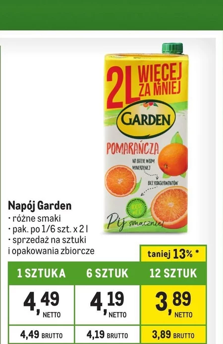 Garden Napój pomarańcza 2 l