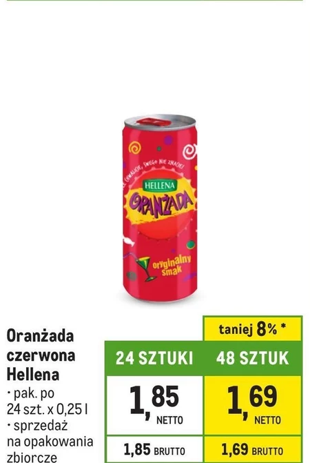 Hellena Oranżada czerwona 250 ml