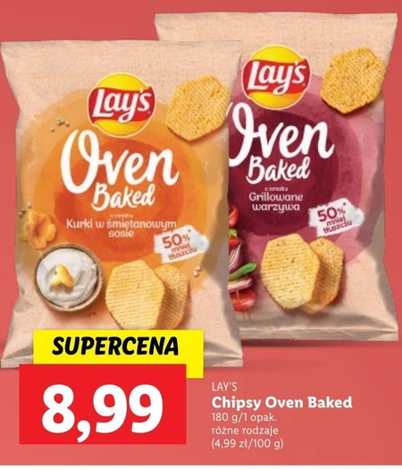 Lay's Oven Baked Pieczone formowane chipsy ziemniaczane o smaku grillowanej papryki 180 g