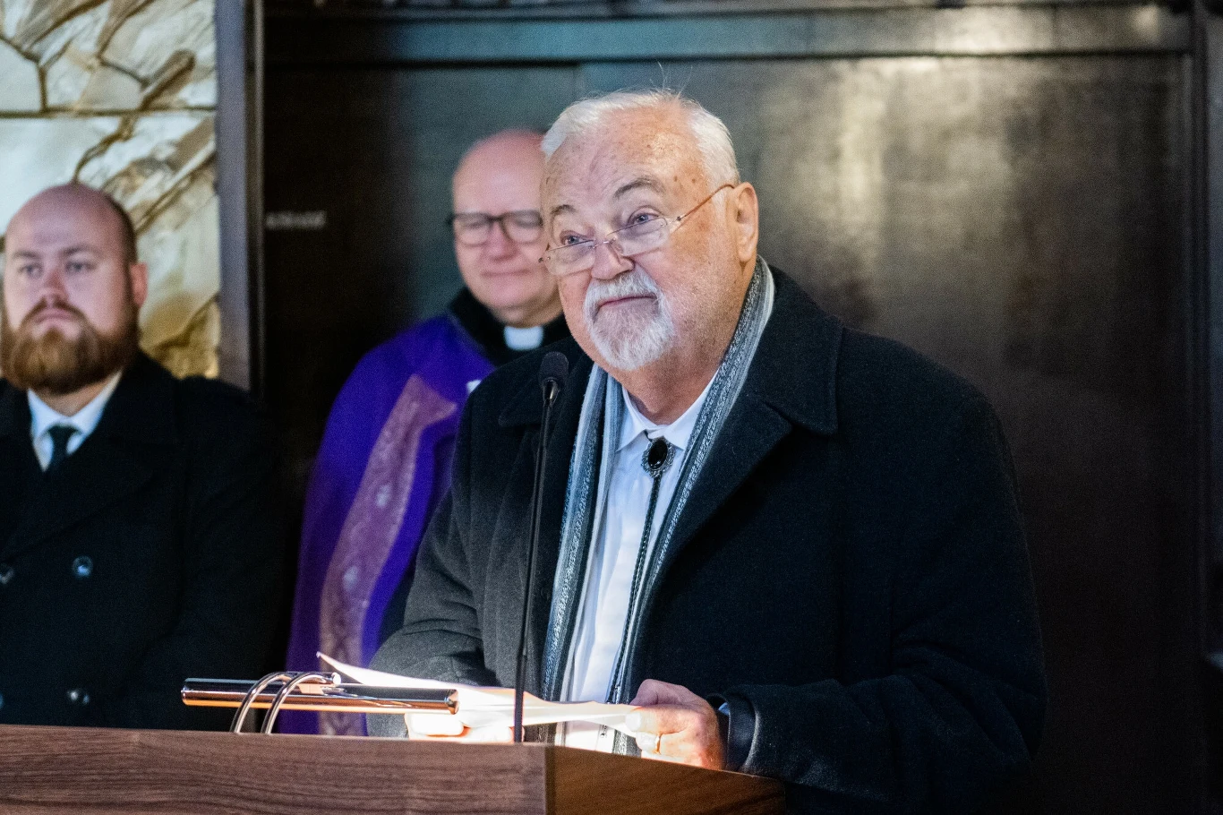 Pogrzeb Wojciech Kordy. Na zdjęciu Andrzej Kosmala
