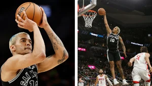 NBA. Jeremy Sochan zanotował kolejny solidny występ w barwach San Antonio Spurs (zdj. archiwalne po lewej)