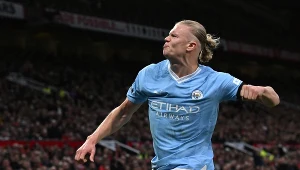 Przed momentem Erling Haaland wykorzystał rzut karny na Old Trafford 