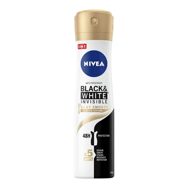 Nivea Black & White Invisible Silky Smooth Antyperspirant w spray'u 150 ml - 0