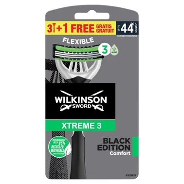 Wilkinson Sword Xtreme3 Black Edition Maszynka z 3 elastycznymi ostrzami 4 sztuki - 0