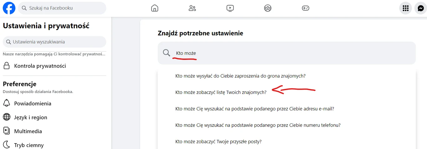 Zarówno w przeglądarce jak i na urządzeniach mobilnych do odnalezienia ustawień widoczności listy znajomych najlepiej użyć wyszukiwarki. Zarówno w przeglądarce jak i na urządzeniach mobilnych do odnalezienia ustawień widoczności listy znajomych najlepiej użyć wyszukiwarki.