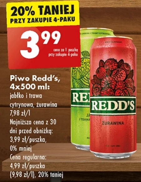 Redd's Piwo smak żurawiny 500 ml