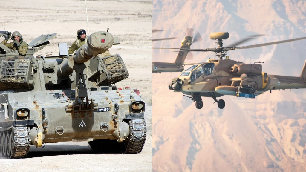 Izrael podczas operacji lądowy w Strefie Gazy wykorzystuje także haubice M109 oraz śmigłowce bojowe AH-64 Apache. Ostrzeliwują jednak pozycje Palestyńczyków jeszcze z terenów Izraela