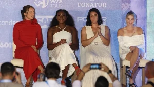 Iga Świątek, Coco Gauff, Ons Jabeur i Marketa Vondrousova podczas gali WTA Finals