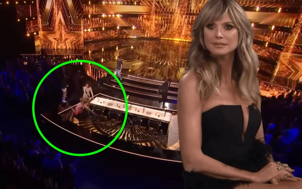 Nagranie z upadkiem Heidi Klum w "Mam talent" pokazano w telewizji