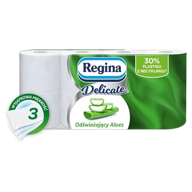 Regina Delicate Papier toaletowy odświeżający aloes 8 rolek - 0