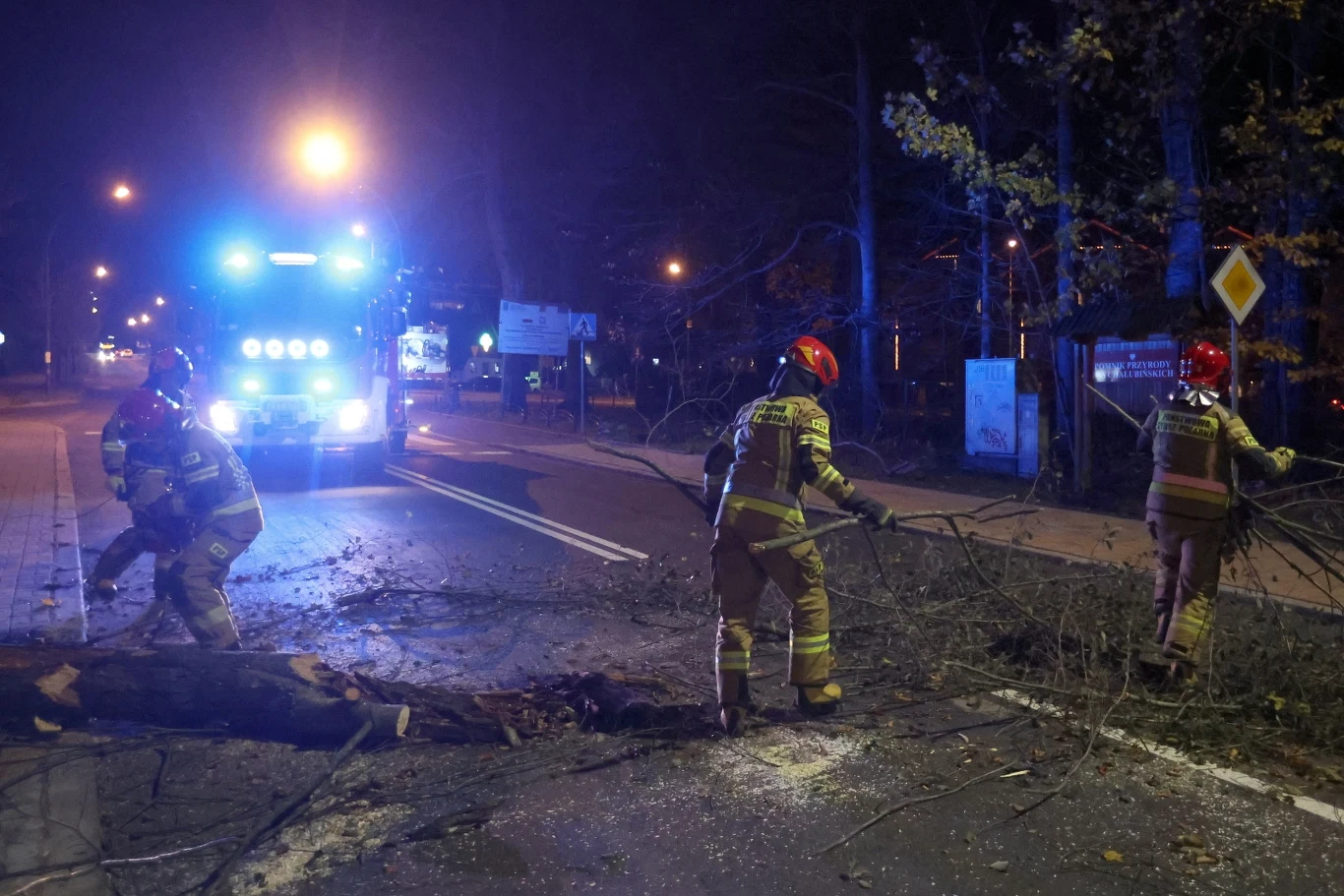Strażacy w Zakopanem usuwają skutki działania silnego wiatru