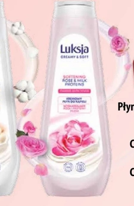 Luksja Creamy & Soft Kremowy płyn do kąpieli wygładzające róża i proteiny mleka 900 ml