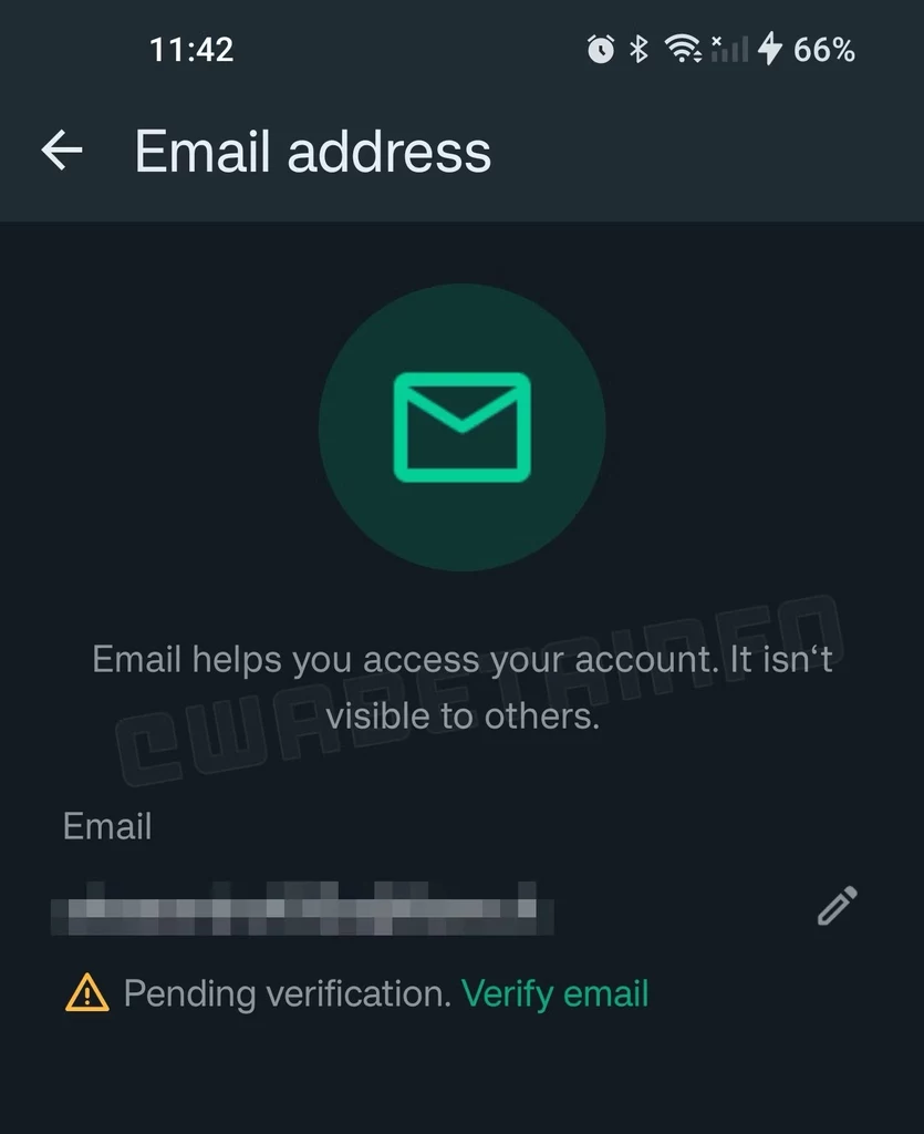 WhatsApp z opcją weryfikacji konta poprzez e-mail