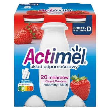 Actimel Napój jogurtowy o smaku truskawkowym 400 g (4 x 100 g) - 1