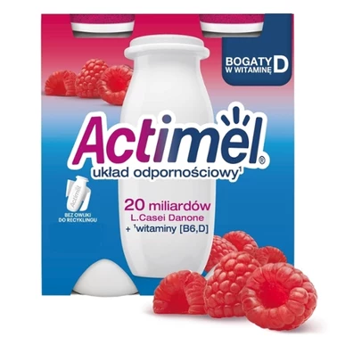 Actimel Napój jogurtowy o smaku malinowym 400 g (4 x 100 g) - 0