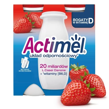 Actimel Napój jogurtowy o smaku truskawkowym 400 g (4 x 100 g) - 0