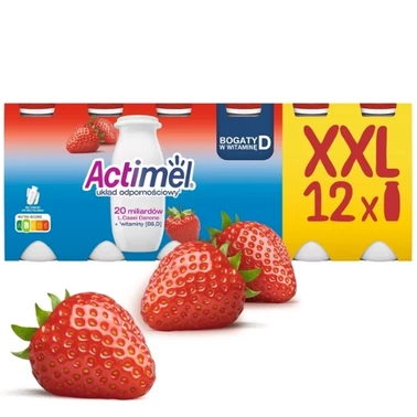 Actimel Napój jogurtowy o smaku truskawkowym 1,2 kg (12 x 100 g) - 0