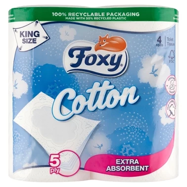 Foxy Cotton Papier toaletowy 4 sztuki - 0