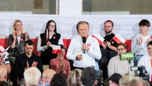 Donald Tusk podczas spotkania w Jagodnie