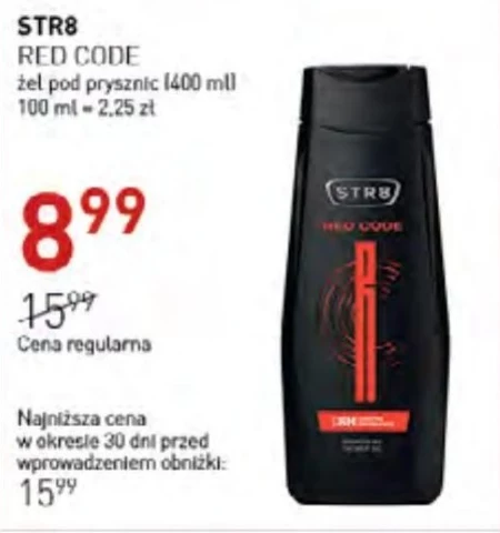 STR8 Red Code Odświeżający żel pod prysznic 400 ml