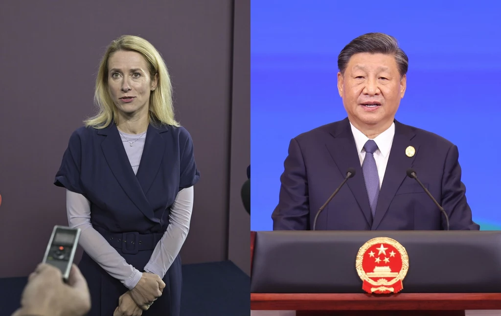 Estońska premier Kaja Kallas oraz prezydent Chin Xi Jinping Estońska premier Kaja Kallas oraz prezydent Chin Xi Jinping