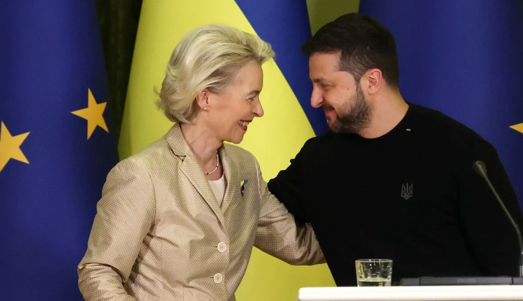 Ursula von der Leyen i Wołodymyr Zełenski podczas wizyty szefowej KE w Kijowie Ursula von der Leyen i Wołodymyr Zełenski podczas wizyty szefowej KE w Kijowie