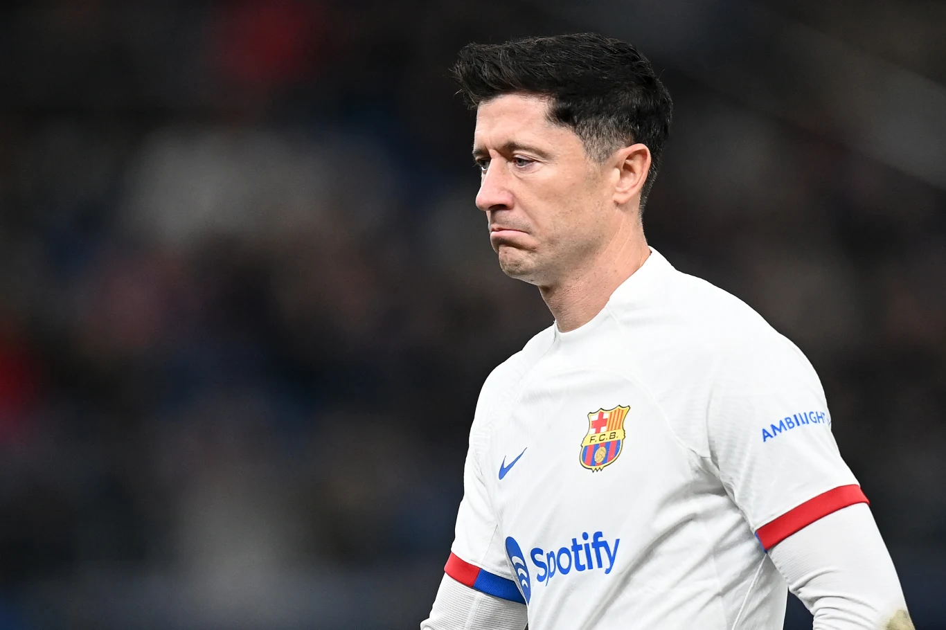 Robert Lewandowski w meczu Barcelony z Szachtarem