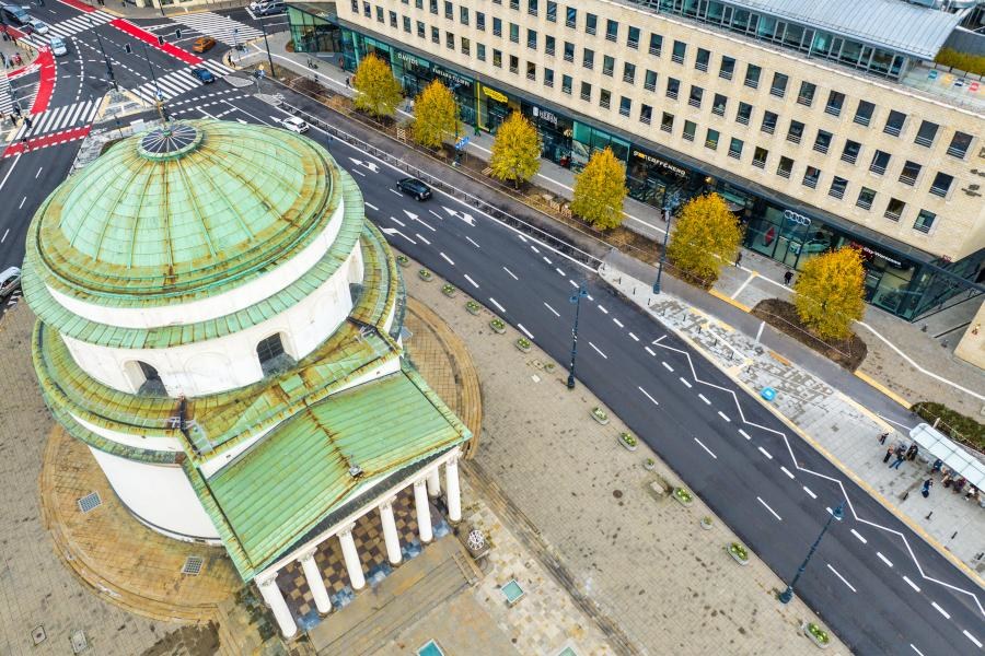 Każde z dużych drzew posadzonych na Placu Trzech Krzyży kosztowało prawie 14 tys. zł