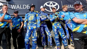 Gleb Czugunow trzeci z lewej. Obok Kacper Pludra i Wadim Tarasienko.