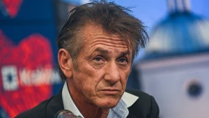 Sean Penn podczas wizyty w Krakowie w 2022 roku