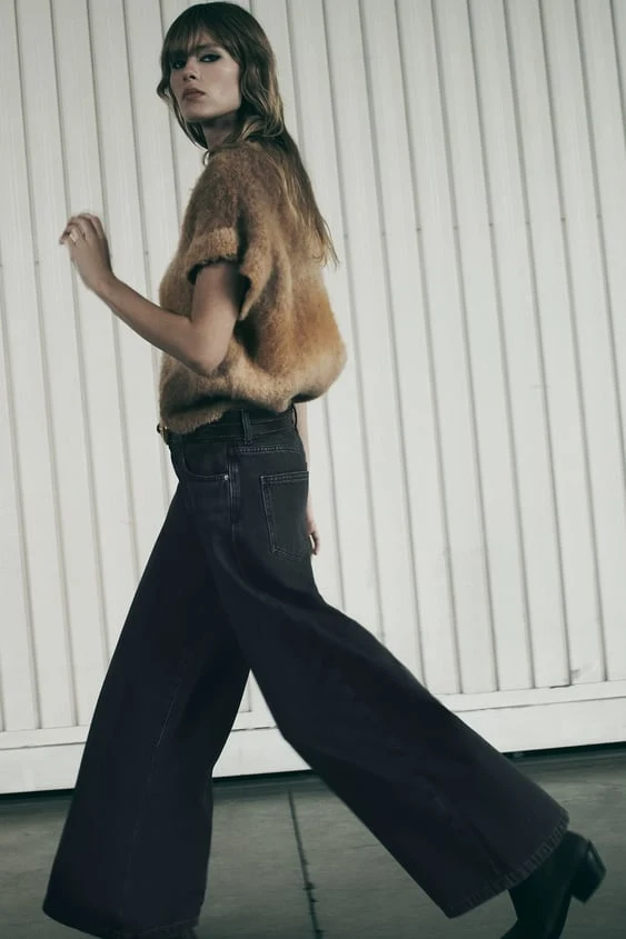 Spodnie z szerokimi nogawkami ZARA