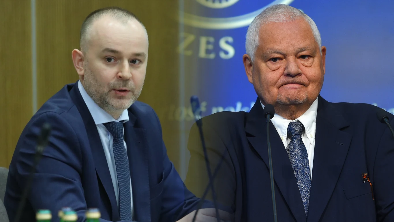 Politycy PiS obawiają się, że publiczne oskarżenia Pawła Muchy (fot.Tomasz Jastrzębowski/REPORTER) ułatwią opozycji postawienie prezesa NBP Adama Glapińskiego (fot. Adam Chełstowski/Forum) przed Trybunałem Stanu Politycy PiS obawiają się, że publiczne oskarżenia Pawła Muchy (fot.Tomasz Jastrzębowski/REPORTER) ułatwią opozycji postawienie prezesa NBP Adama Glapińskiego (fot. Adam Chełstowski/Forum) przed Trybunałem Stanu