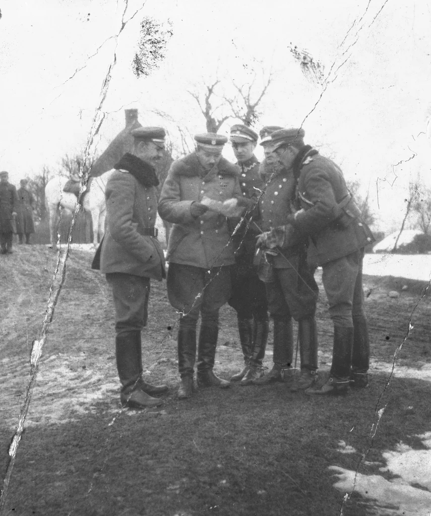 Sztab polskiej artylerii podczas bitwy pod Skoczowem, jednej z najważniejszych walk podczas wojny polsko-czechosłowackiej stycznia 1919 roku o Sląsk Cieszyński