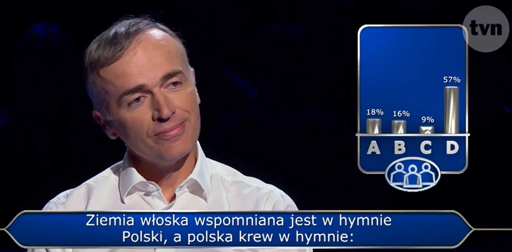 Uczestnik "Milionerów" i jego pytanie za pół miliona zł