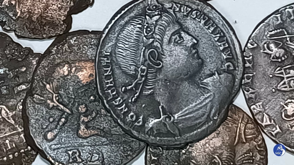  Odnaleziony na Sardynii skarb to tzw. follis - rzymskie monety z brązu lub miedzi