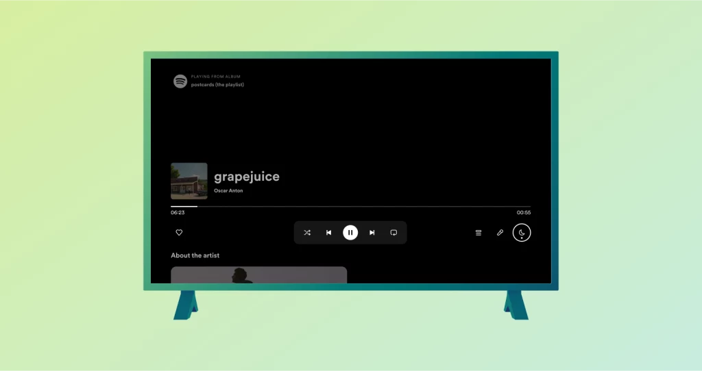 Spotify na telewizory obsługuje ciemny motyw