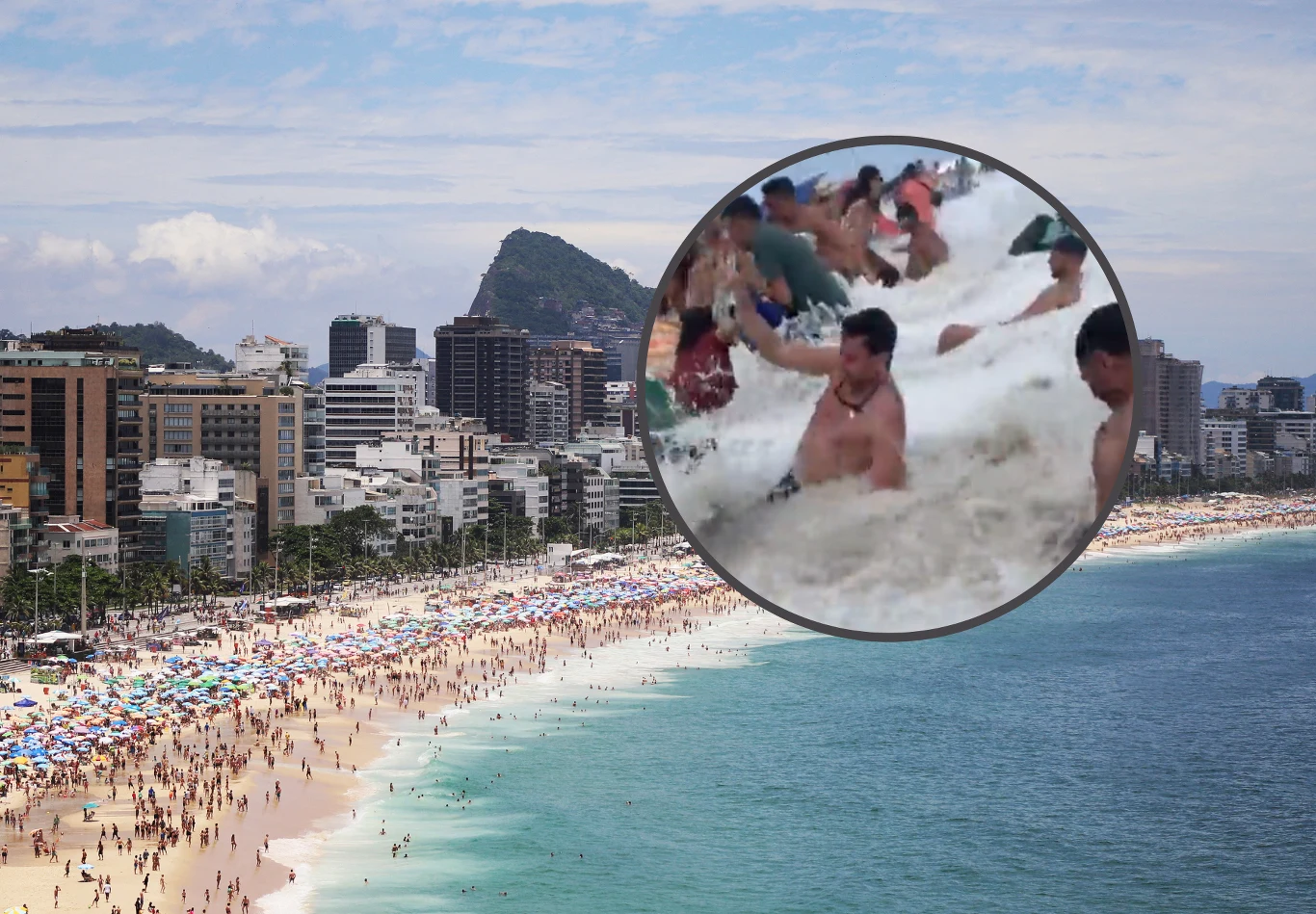 Chwile grozy przeżyli plażowicze w Rio de Janeiro Chwile grozy przeżyli plażowicze w Rio de Janeiro
