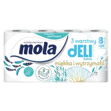 Mola Delikatna Morska papier toaletowy 8 rolek - 0