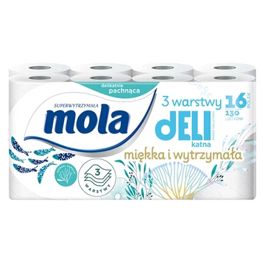 Mola Delikatna Morska papier toaletowy 16 rolek - 0