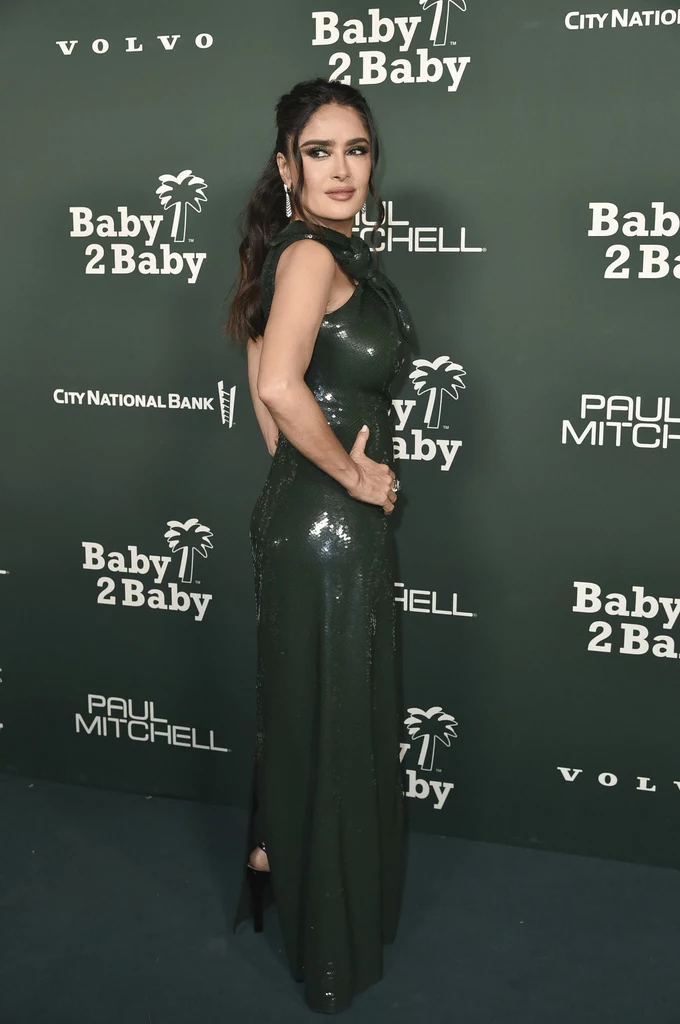 Salma Hayek w szmaragdowej sukni