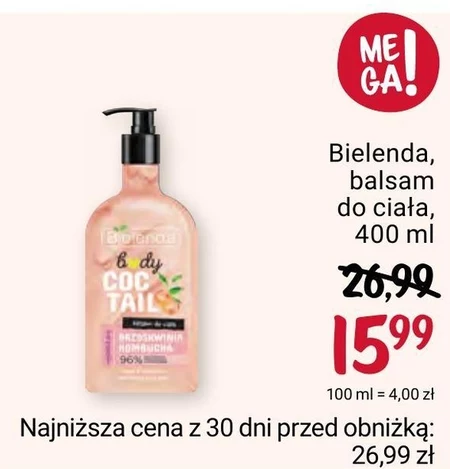 Bielenda Body Coctail Balsam do ciała wygładzający brzoskwinia kombucha 400 ml