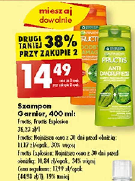 Garnier Fructis Strength & Shine 2in1 Szampon wzmacniający 400 ml