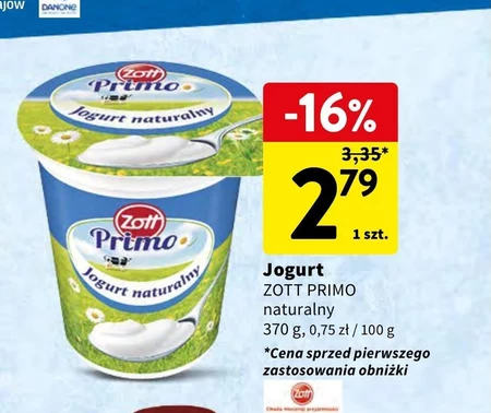 Zott Primo Jogurt naturalny 370 g