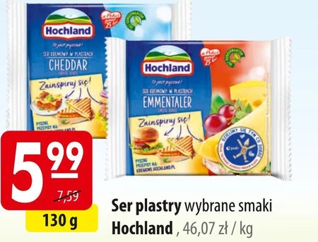 Hochland Ser kremowy w plastrach cheddar 130 g