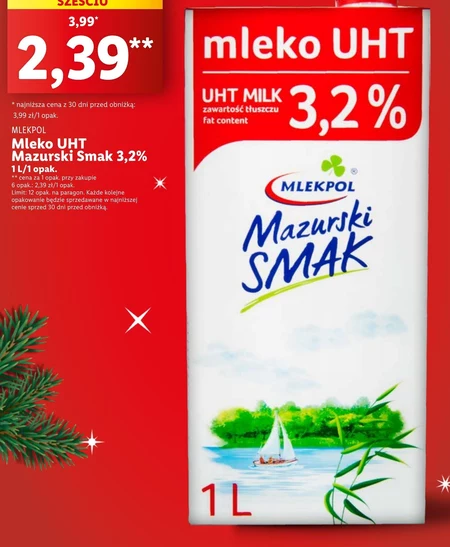 Mlekpol Mazurski Smak Mleko 3,2 % 1 l
