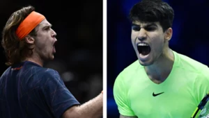 Andriej Rublow i Carlos Alcaraz w trakcie WTA Finals 2023