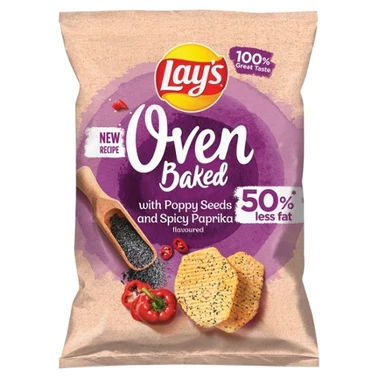 Lay's Oven Baked Pieczone formowane chipsy ziemniaczane z makiem o smaku ostrej papryki 110 g - 2